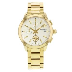 Yellow Gold Tone Cream Dial Steel Ladies Watch